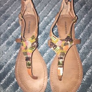 Maurice’s gladiator sandal with zip up heel